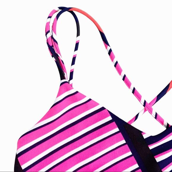 Express Strappy Striped Crop Top Brightly Colored Colorful NWT Medium Going Out - Picture 3 of 11